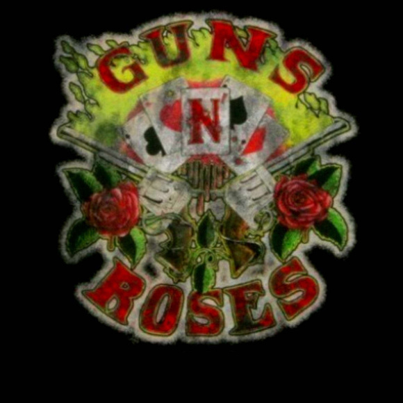 Guns N Roses Cards Pistols Logo metal rock Official T-Shirt L NWT - Picture 2 of 2